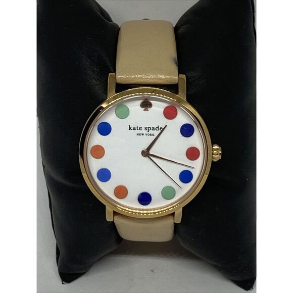 Kate Spade Metro Vachetta 0735 Women's Beige Leather Analog Quartz Watch WO445 - Picture 1 of 12